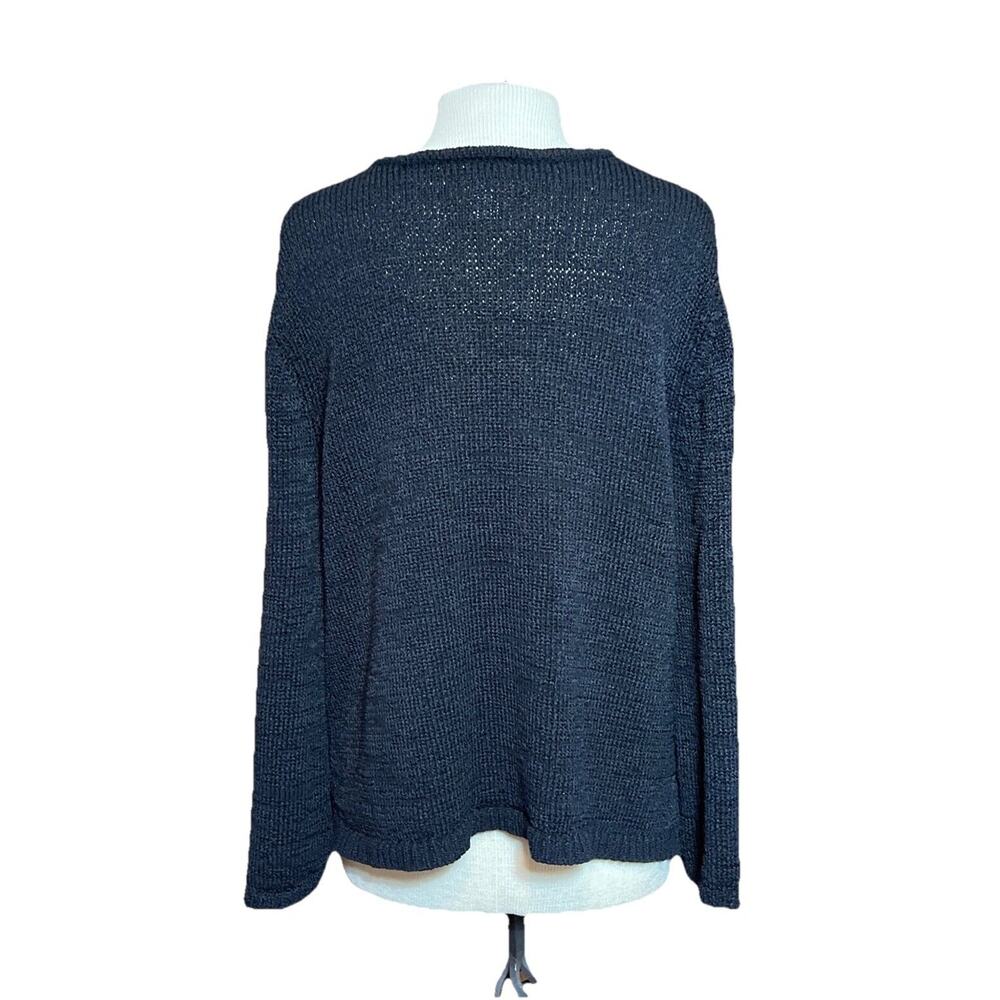 Chico’s 3 Women’s XL Black Cotton Polyester Knit Sweater - Picture 2 of 6